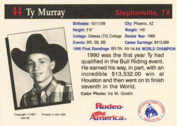1991 Rodeo America Set B #44 Ty Murray Back